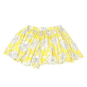 Bp Nordstrom Yellow Floral Flared Mini Skirt M